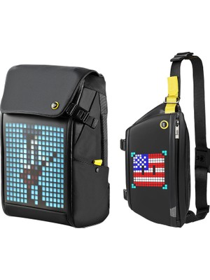 Divoom Pixoo Backpack-M ve Slingbag LED Çanta Seti