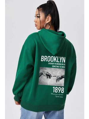 Only Trendwear Oversize 1898 Brooklyn Baskılı Sweatshirt