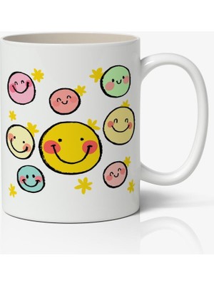Nostaljik Lezzetler Gülücük Desenli Baskılı Kupa Bardak Baskılı Kahve Kupa Bardak-2