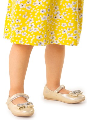 Kiko Kids Papyon Taşlı Cırtlı Kız Çocuk Babet Ayakkabı 254 Vakko