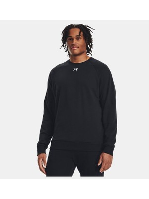 Under Armour Rival Fleece Crew Erkek Siyah Sweatshirt 1379755-001