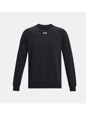 Under Armour Rival Fleece Crew Erkek Siyah Sweatshirt 1379755-001