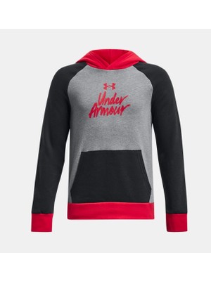 Under Armour Erkek Çocuk UA Rival Fleece Script Colorblock Kapüşonlu Üst 1379795-001