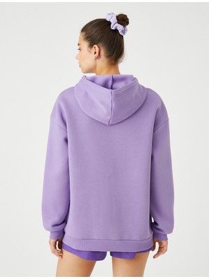 Koton Anime Sweatshirt Oversize Baskılı Kapüşonlu Ribanalı