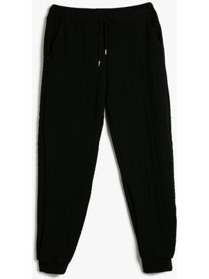 Koton Jogger Eşofman Altı Dokulu Beli Bağcıklı Cepli
