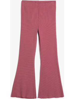 Koton Basic İspanyol Paça Pantolon Beli Lastikli Fitilli Pamuklu