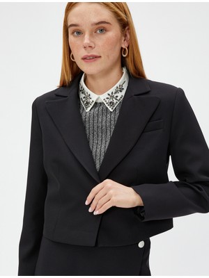 Koton Crop Blazer Ceket Tek Düğmeli