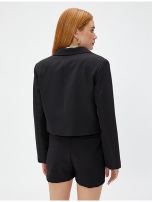 Koton Crop Blazer Ceket Tek Düğmeli