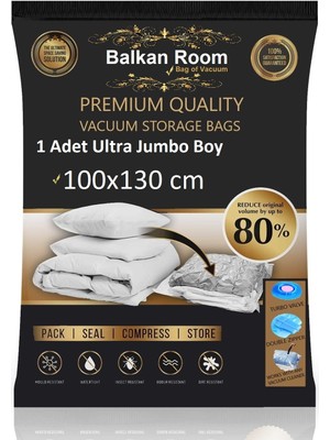 Balkan Room Vakum Hurcu 100 x 130 Vakumlu Hurç Ultra Jumbo Boy Vakumlu Poşet