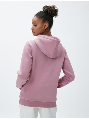 Koton Kapüşonlu Sweatshirt Baskılı Kanguru Cepli Uzun Kollu