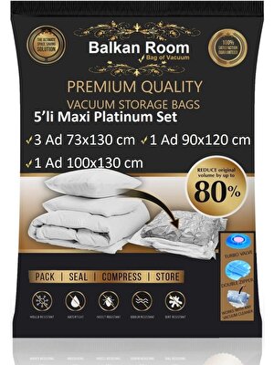 Balkan Room Vakum Hurcu 5’li Maxi Platinum Set Vakumlu Hurç Vakumlu Poşet