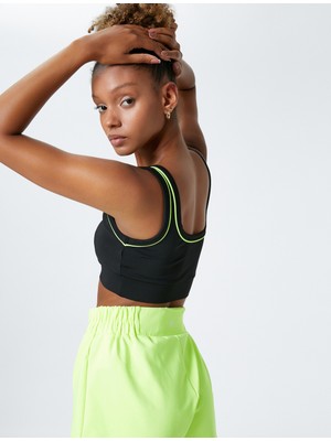 Koton Sporcu Sütyeni Biye Detaylı Kare Yaka