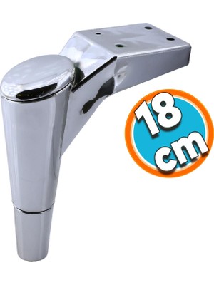 Nzb Mobilya Kanepe Sehpa Tv Ünitesi Koltuk Ayağı 18 Cm Krom Baza Ayak