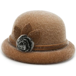 Kadınlar Için Yuvarlak Şapka Kova Vintage Şapka Çiçek Vurgusu (Yurt Dışından)