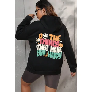 Only Trendwear  Oversize Do The Things That Make You Baskılı Sweatshirt