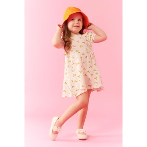 Kız Bebek Çiçekli Kısa Kollu Waffle Elbise A8149A523SM