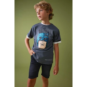 Erkek Çocuk Batman Bisiklet Yaka Kısa Kollu Tişört A8709A823SM