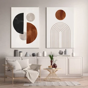 Blok Tablo Soyut Temalı Dekoratif Kanvas Tablo (2 Li Set Olarak Satılmaktadır)