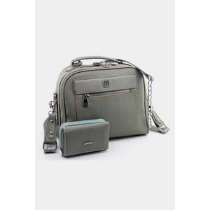 Just Polo Yeşil 4 Bölmeli Omuz ve Çapraz Çantası ve Cüzdan Kombini 24X29C PBU4025-1002