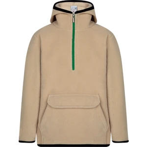 ASL Kids Colors Çocuk Polar Yarım Fermuarlı Kapşonlu Kanguru Cep Sweatshirt Açık Kahverengi Unisex