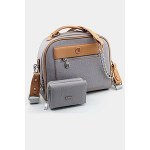 Just Polo Gri 4 Bölmeli Omuz ve Çapraz Çantası ve Cüzdan Kombini MDS4025-1002