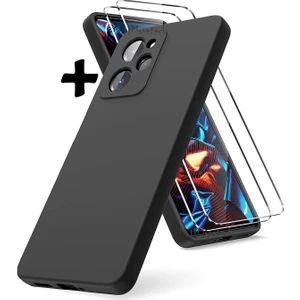 M.TK Moveteck Reeder S19 Max Pro Uyumlu Kılıf Kamera Korumalı Yumuşak Silikon + 9h Temperli Cam 2in1 Set Kapak