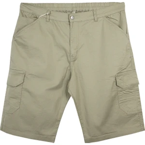 Maruf Shop Büyük Beden Kargo Cepli Gabardin Şort Dekons Taş