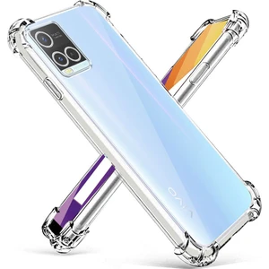 Caseart Vivo Y33S Kapak Kamera Korumalı Airbag Antishock Köşe Korumalı Şeffaf Silikon Kılıf