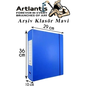 Mavi Arşiv ve Proje Kutusu 29X36X10CM 1 Adet Arşiv Klasörü Lastikli Plastik Arşiv Klasörü Büro Okul Sınıf