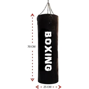 Zincirli Suni Deri 70X25CM Hazır Dolu Boks Kum Torbası Çok Sert Olmayan Iç Dolgulu Eğitim Torbası