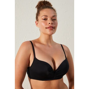 Basic Super Push Up Destekli Siyah Bikini Üstü
