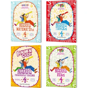 Fenomen Çocuk 4. Sınıf Becerikli Matematikçi + Türkçe + Paragraf + Fen Seti 4 Kitap