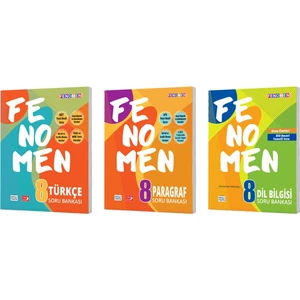Fenomen Okul 8. Sınıf Türkçe + Paragraf + Dil Bilgisi Soru Bankası Seti 3 Kitap