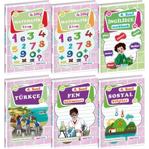 Mavi Deniz Yayınları 4. Sınıf Matematik Türkçe Sosyal Fen Ing Seti 6 Kitap 2023