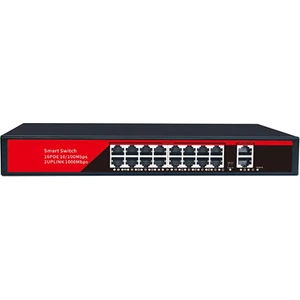 3D-PSF16 18 Port Kamera POE Switch 16xPoe 2xUplink 240W 250mt