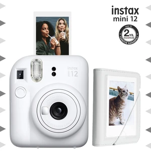 Instax Mini 12 Beyaz Fotoğraf Makinesi ve 28'li Mini Albüm Seti