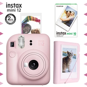 Instax Mini 12 Pembe Fotoğraf Makinesi-10'lu Film ve Mini Albüm Seti