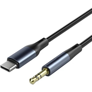 Type-C To 3.5mm Aux Ses Kablosu Hi-Fi Ses Kalitesi Kırılmaz Hasır Örgü Alüminyum Gövde 1 Metre