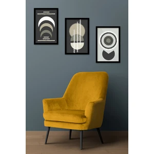 MH Mini Hediye Çerçeve Baskılı Dekoratif 3lü Ahşap Tablo Seti 3mm Mdf 3 Adet 20X30 cm 20X30MBT009-TEK Ebat