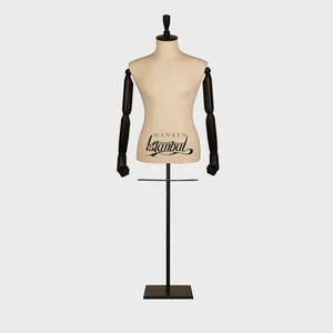 Manken İstanbul Erkek Ahşap Kukla Kollu Terzi Mankeni Vitrin Mankeni