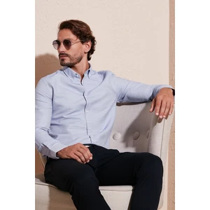 Pamuk Karışımlı Uzun Kollu Slim Fit Gömlek Erkek Gömlek CF23S7494