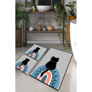 Chilai Home Waıten Djt 3 Lu Set Banyo Halısı Banyo Paspası