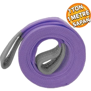 Sapan Polyester Spanzet 1 Ton 1 Metre Mor Sağlam Yük Kaldırma Taşıma Indirme Halat