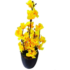 Cennet Home Saksıda Bahardalı Çiçeği Masaüstü Balkon Yapay Çiçek