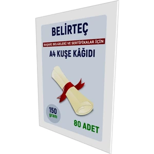 A4 Parlak Kuşe Kağıt 80 Adet Dijital Baskı, Sertifika ve Başarı Belgeleri Için 150 Gram
