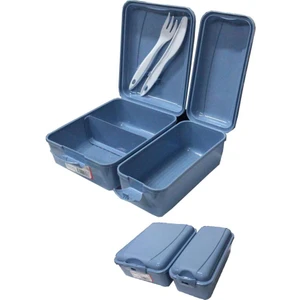 Beslenme Kutusu 2 Bölmeli Mavi Renk 1 Adet Yemek Saklama Kabı Beslenme Çantası 17X22 cm