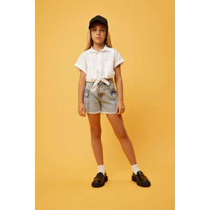 Kız Çocuk Kargo Fit Jean Şort A8727A823HS