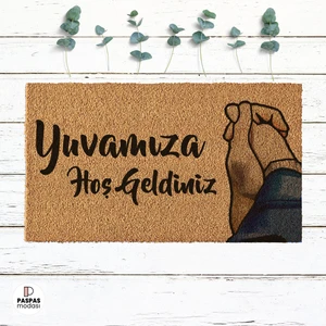 Paspas Yap Yuvamıza Hoşgeldiniz Çift Figürlü Paspas Koko Paspas Kapı Paspası