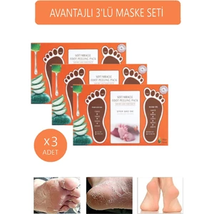 3'lü Aleovera Ayak Soyucu Çorap Ölü Derileri Soyan Ayak Çorabı Peeling Maskesi - 3 Adet