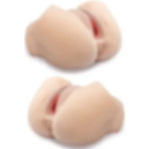 Süper Lüks 2 kg Tam Realistik 2 Işlevli Titreşimli Yapay Suni Vajina Anüs Kadın Kalça Mastürbatör